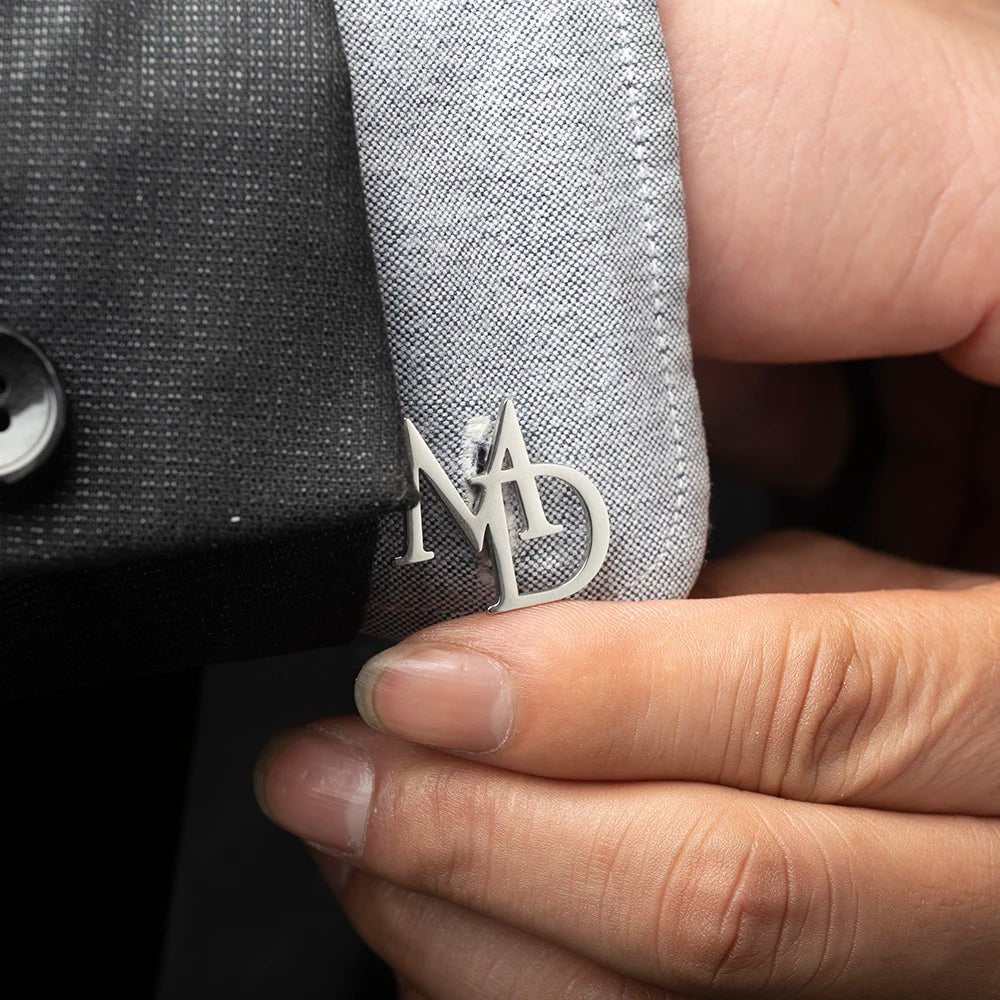 Personalised Stainless Steel Groom Initials Cufflinks I'm Getting Married.