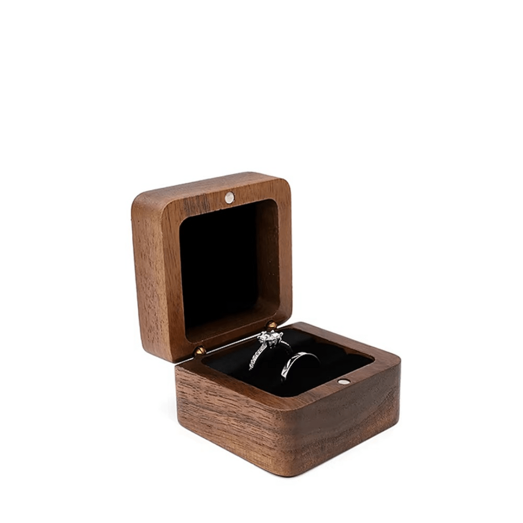 Personalised Wooden Ring Box - 2 Rings I'm Getting Married.