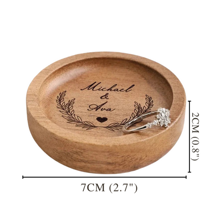 Personalised Wooden Engagement Ring Holder – Custom Ring Dish & Jewellery Tray for Her I'm Getting Married.