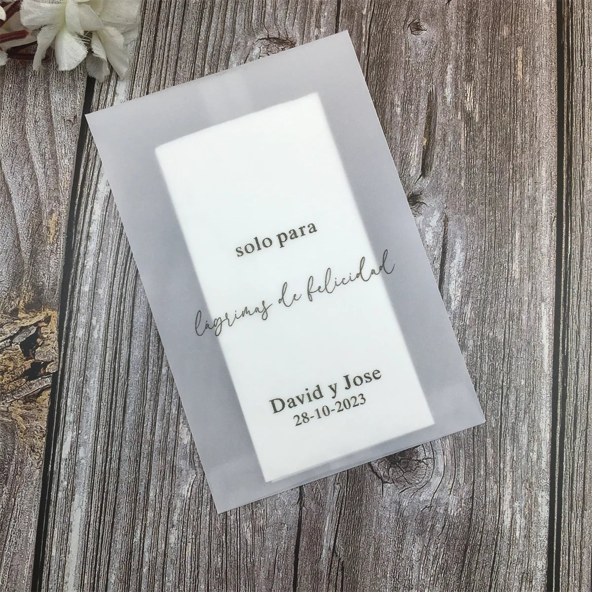 25pcs Happy Tears Wedding Tissues Packets 100% Biodegradable Glassine - Pre Filled Wedding Tissue Bag Personalised - I'm Getting Married