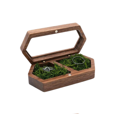 Personalised Walnut Wooden Ring Box I'm Getting Married.