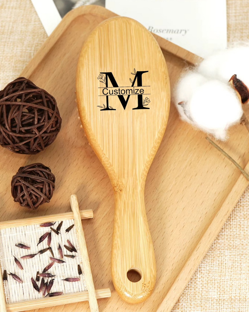 Personalised Wooden Hair Brush - Bridesmaid Wedding Day Gift