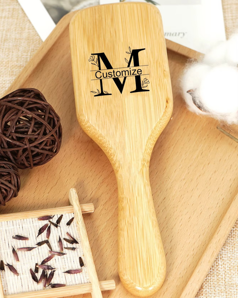 Personalised Wooden Hair Brush - Bridesmaid Wedding Day Gift