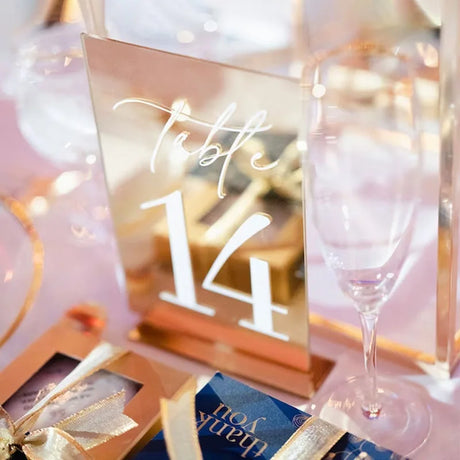 Luxe Gold Mirror Wedding Table Numbers I'm Getting Married.