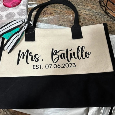 Personalised “Mrs” Hamptons Style Wedding Handbag I'm Getting Married.