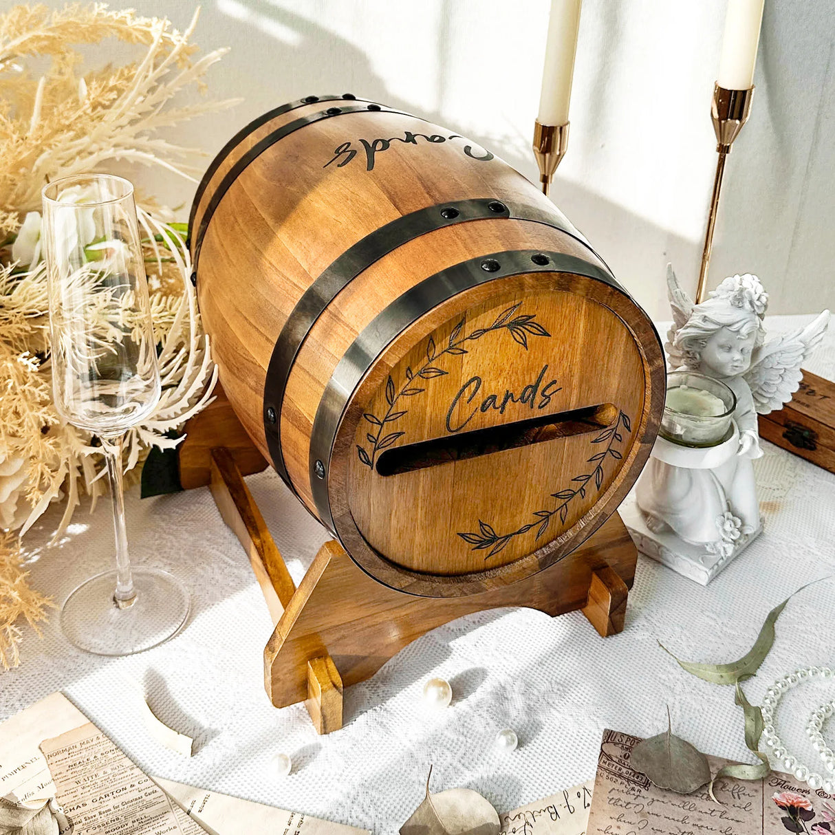 Wooden wedding card box