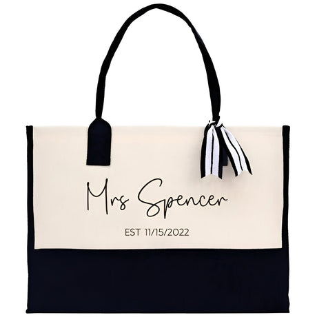 Personalised “Mrs” Hamptons Style Wedding Handbag I'm Getting Married.