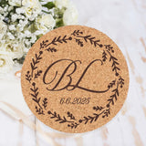 Personalised Round Cork Coaster Place Cards - Set of 10 I'm Getting Married.