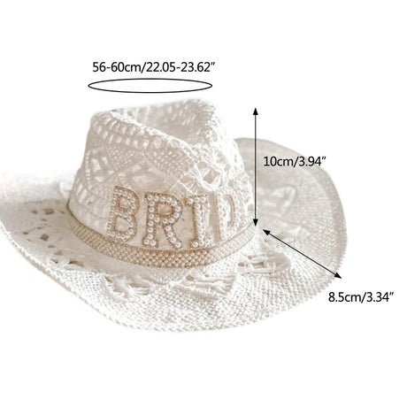 Bride Pearl Cowboy Hat I'm Getting Married.