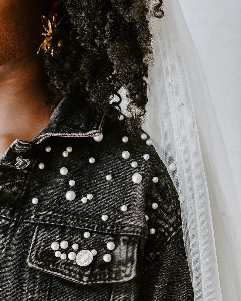 Personalised Pearl Denim Jacket