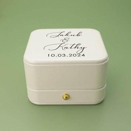 Personalised Wedding Ring Bearer Box - 2 Rings I'm Getting Married.