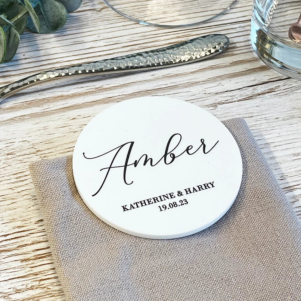 Personalised Acrylic Name Place Cards - Set of 10 I'm Getting Married.