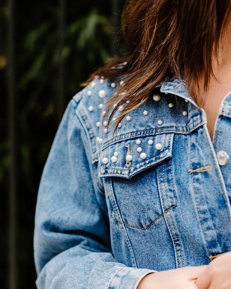 Personalised Pearl Denim Jacket