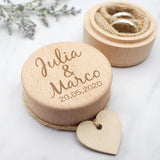 Personalised Wooden Wedding Ring Box with Floral Accent I'm Getting Married.