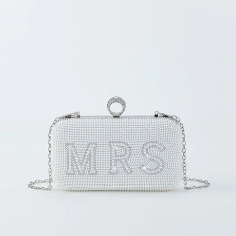 Pearl Beading Bridal Wedding Day Clutch I'm Getting Married.