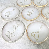 Personalised Resin Agate Coasters Place Cards I'm Getting Married.