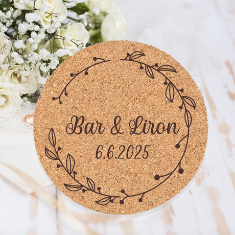 Personalised Round Cork Coaster Place Cards - Set of 10 I'm Getting Married.