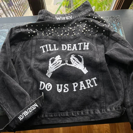 Till Death Do Us Part Wedding Denim Jackets His & Her I'm Getting Married.