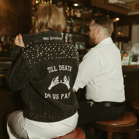 Till Death Do Us Part Wedding Denim Jackets His & Her I'm Getting Married.