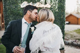 Personalised White Fringe Crop Denim Jacket I'm Getting Married.