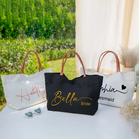 Personalised Canvas Bridesmaid Wedding Travel Tote Bag I'm Getting Married.