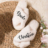 Personalised Fluffy Slippers for Bride & Bridesmaids I'm Getting Married.