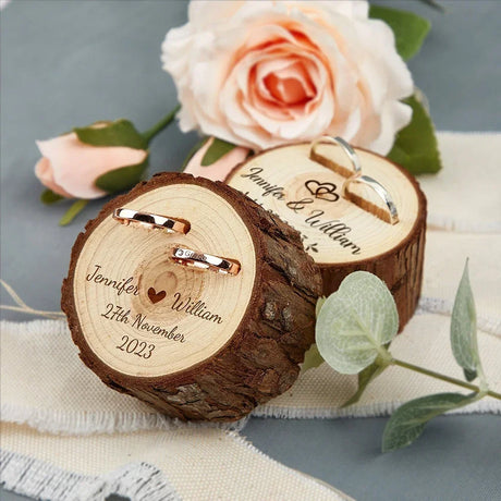 Personalised Wooden Wedding Ring Box I'm Getting Married.
