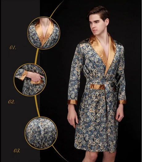 Retro Paisley Groom’s Wedding Dressing Gown I'm Getting Married.