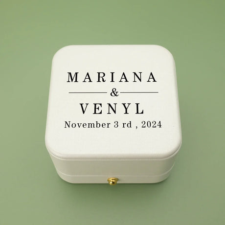 Personalised Wedding Ring Bearer Box - 2 Rings I'm Getting Married.