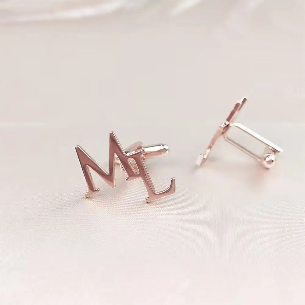 Personalised Stainless Steel Groom Initials Cufflinks
