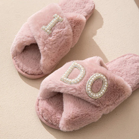 BRIDE Rhinestone Wedding Slippers I'm Getting Married.
