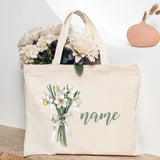 Personalised Birth Flower Tote Bag I'm Getting Married.