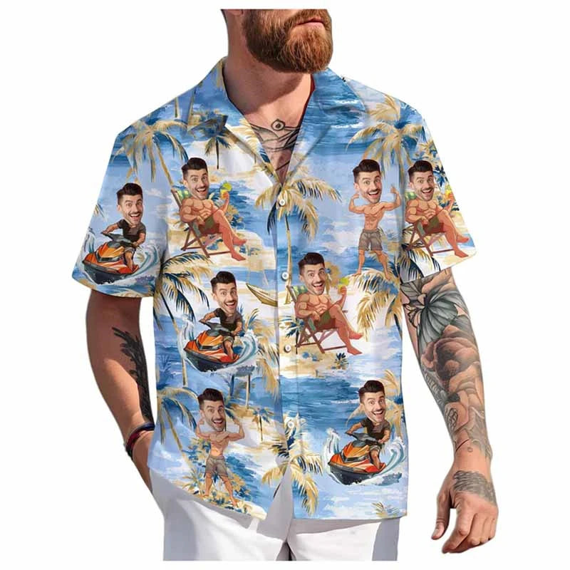 Custom Face Hawaiian Shirt (BUCKS or Perfect Couple Idea)