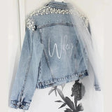 Personalised Luxe Peal Denim Jacket I'm Getting Married.
