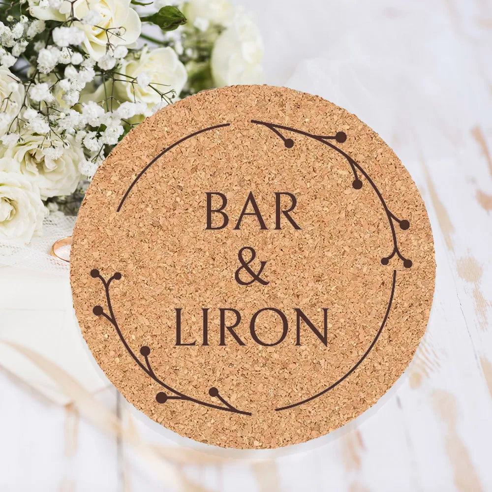 Personalised Round Cork Coaster Place Cards - Set of 10 I'm Getting Married.