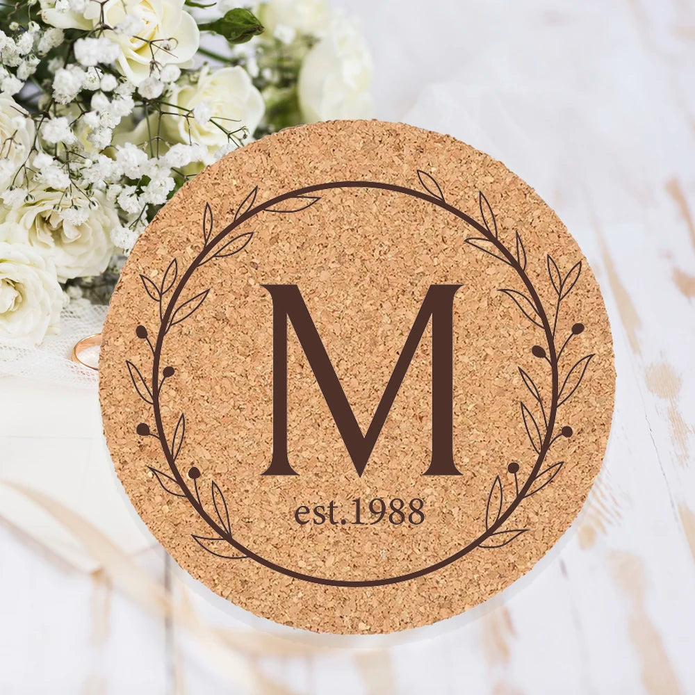 Personalised Round Cork Coaster Place Cards - Set of 10 I'm Getting Married.