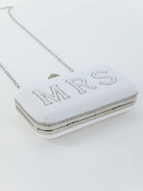 Pearl Beading Bridal Wedding Day Clutch I'm Getting Married.