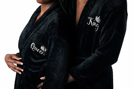Personalised Comfy Bride & Groom Honeymoon Bathrobes I'm Getting Married.