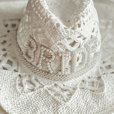 Bride Pearl Cowboy Hat I'm Getting Married.