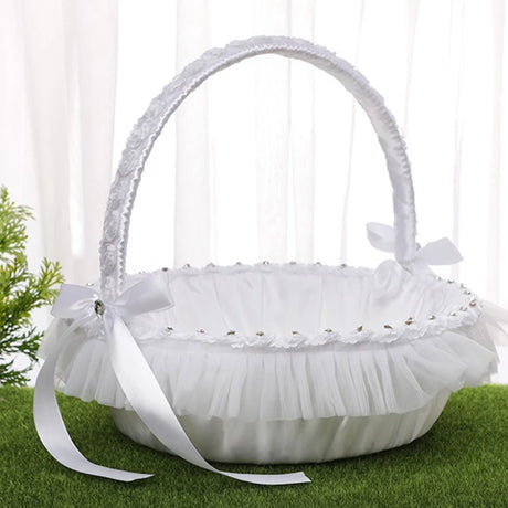 Royal Lace Flower Girl Basket I'm Getting Married.