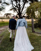 Personalised Luxe Peal Denim Jacket I'm Getting Married.