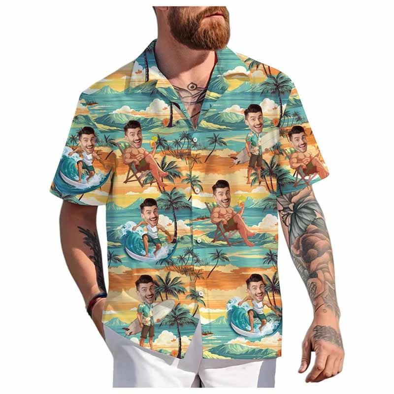 Custom Face Hawaiian Shirt (BUCKS or Perfect Couple Idea)
