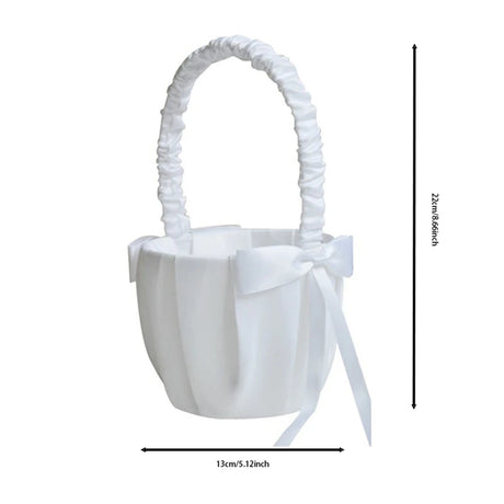 White Flower Girls Basket - Elegant Wedding Decor I'm Getting Married.