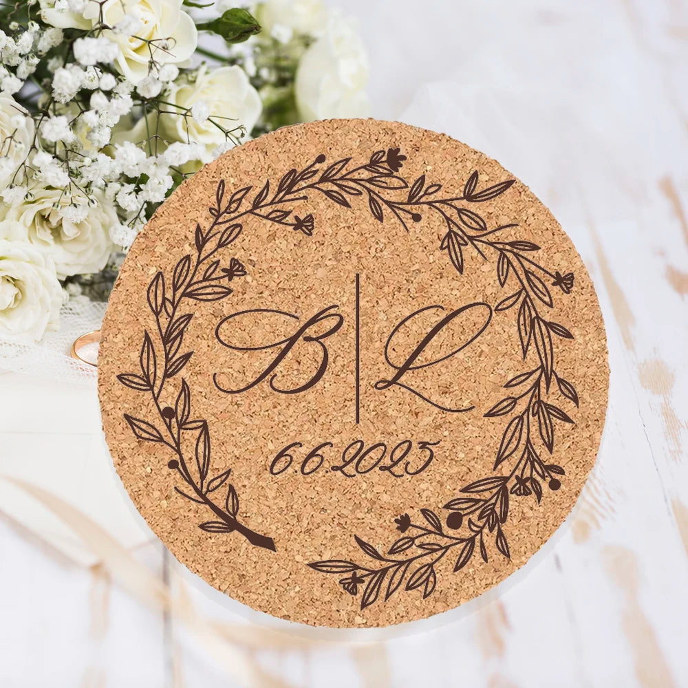 Personalised Round Cork Coaster Place Cards - Set of 10 I'm Getting Married.