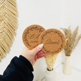 Personalised Round Cork Coaster Place Cards - Set of 10 I'm Getting Married.