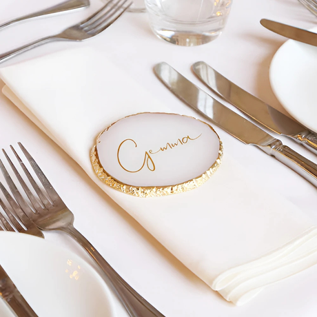 Personalised Resin Agate Coasters Place Cards I'm Getting Married.