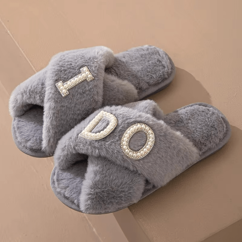 BRIDE Rhinestone Wedding Slippers - I'm Getting Married