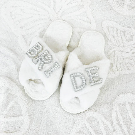 BRIDE Rhinestone Wedding Slippers - I'm Getting Married