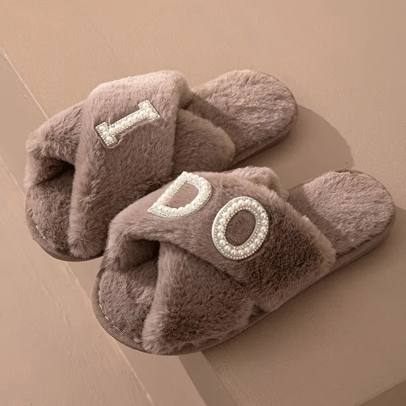 BRIDE Rhinestone Wedding Slippers - I'm Getting Married