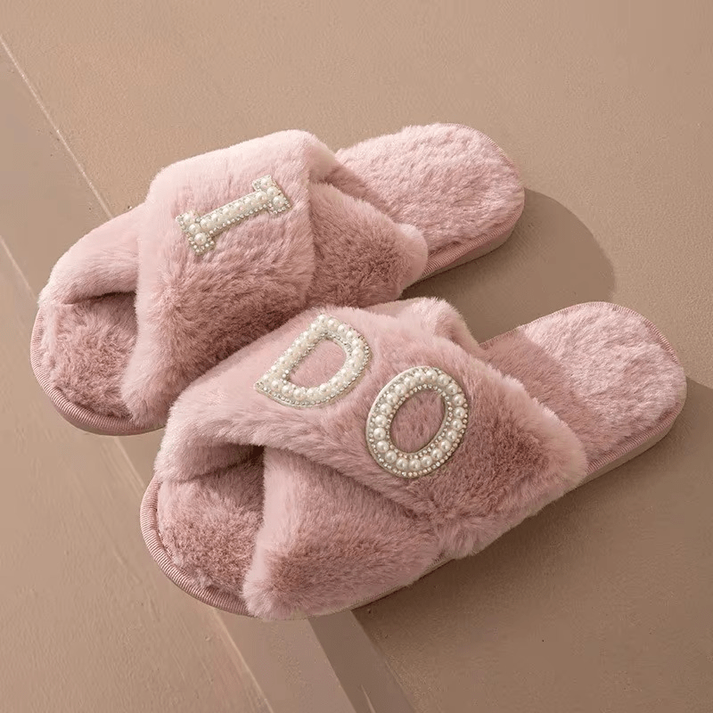 BRIDE Rhinestone Wedding Slippers - I'm Getting Married